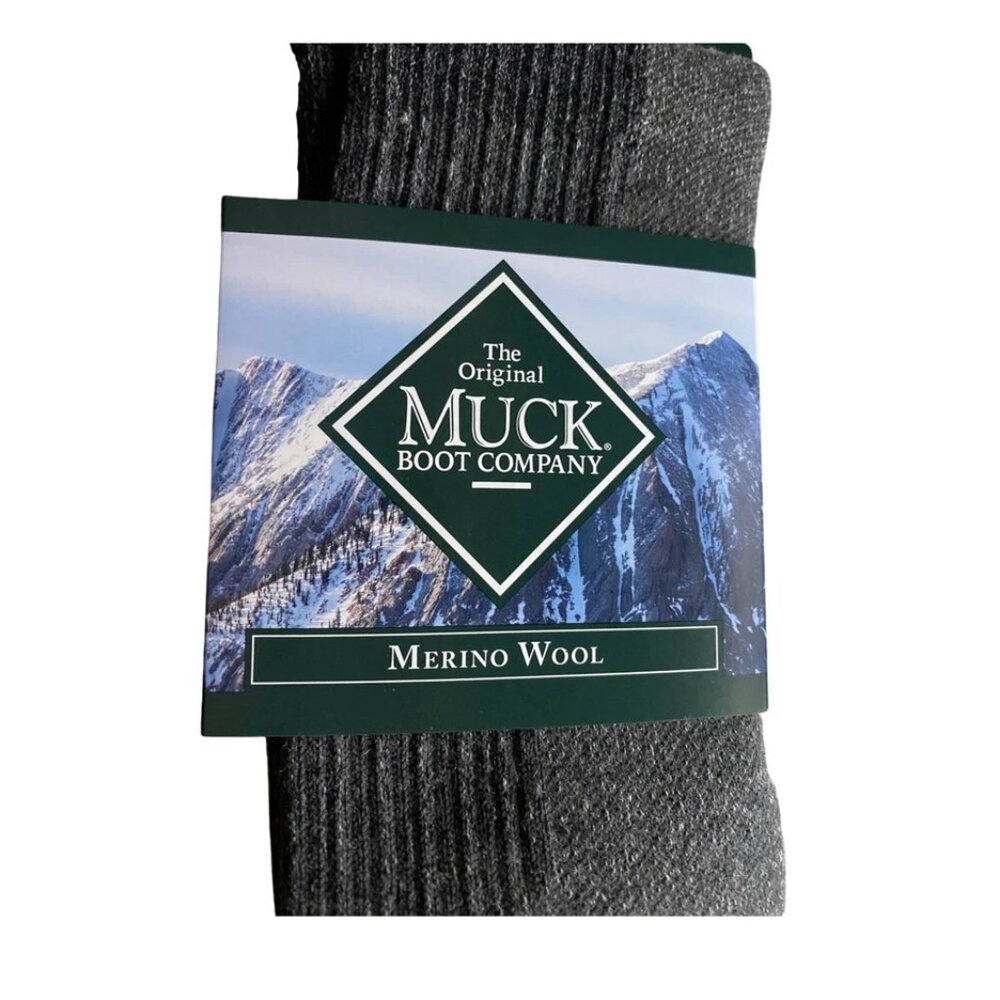 MUCK Boot Co Two Pair Merino Wool Gradual Compression Tall Boot Socks XL 12-16 - Picture 3 of 6